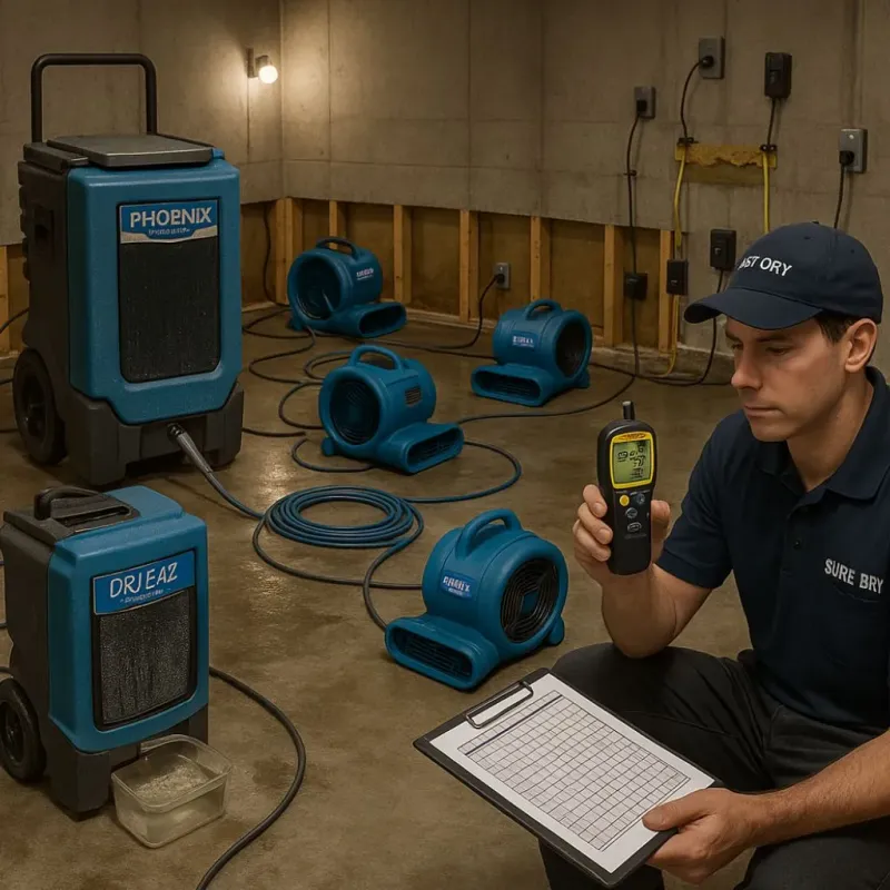 Structural Drying and Dehumidification process in Marthasville, MO